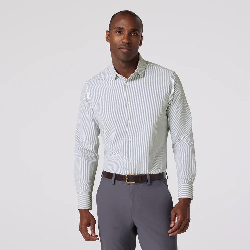 Leeward Long Sleeve Dress Shirt Classic Fit - Dark Slate Banker Stripe